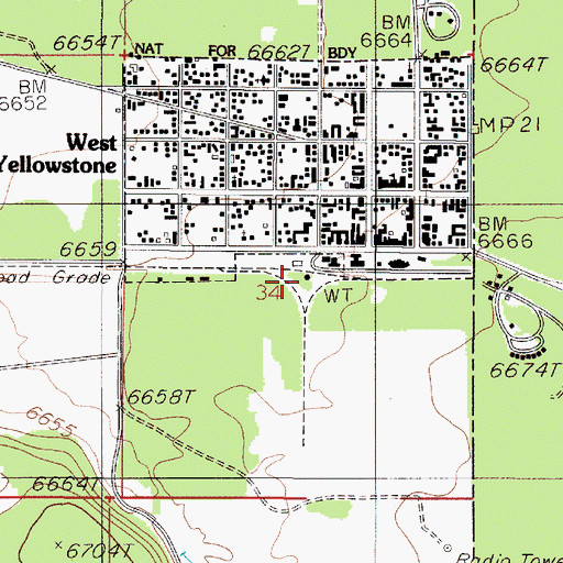 Topographic Map of 13S05E34CABB01 Well, MT