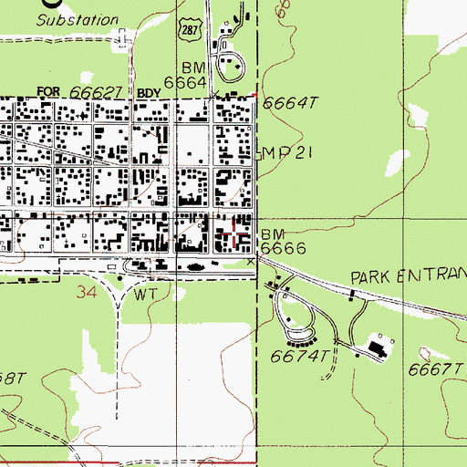 Topographic Map of 13S05E34ADBC02 Well, MT