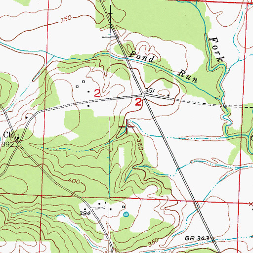 Topographic Map of Stanley Lake Number Two, AR