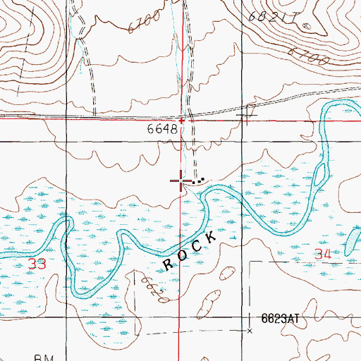 Topographic Map of 13S03W34BBCC01 Well, MT