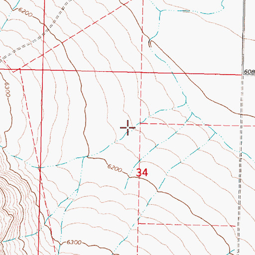 Topographic Map of 13S09W34BDA_01 Well, MT