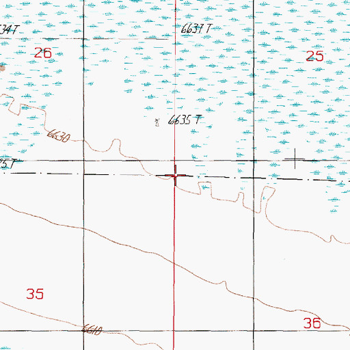 Topographic Map of 13S02W26DDDB01 Well, MT