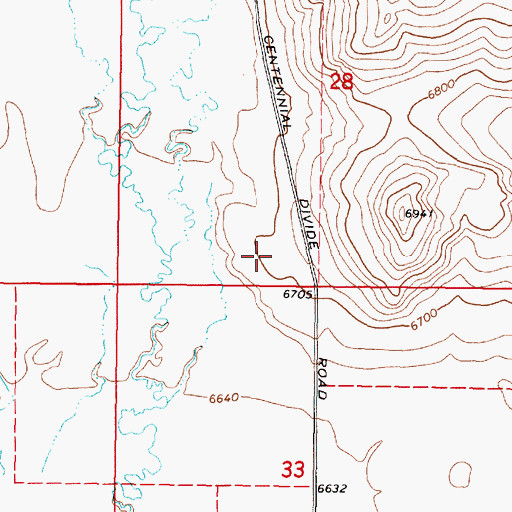 Topographic Map of 13S04W28CDDB01 Well, MT