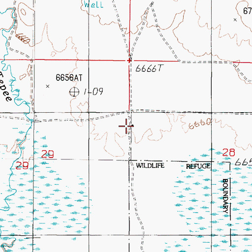 Topographic Map of 13S01W28BCBB01 Well, MT