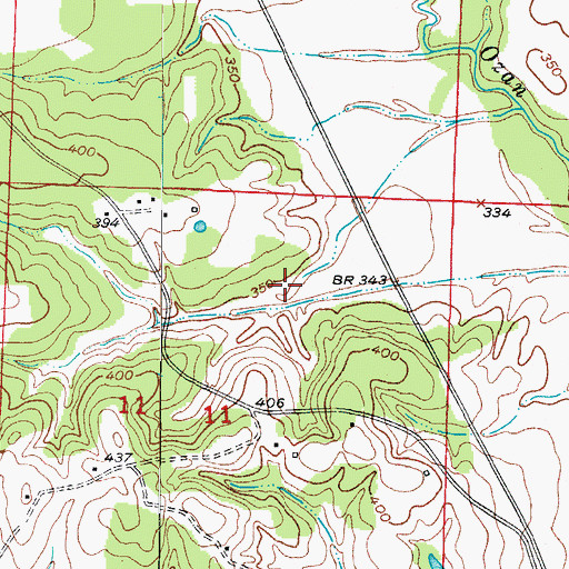 Topographic Map of Erwin Lake, AR