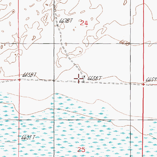 Topographic Map of 13S02W24DCCC01 Well, MT