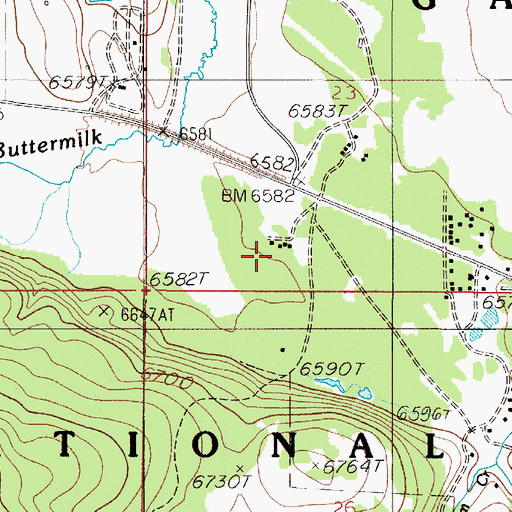 Topographic Map of 13S04E23CDCA01 Well, MT