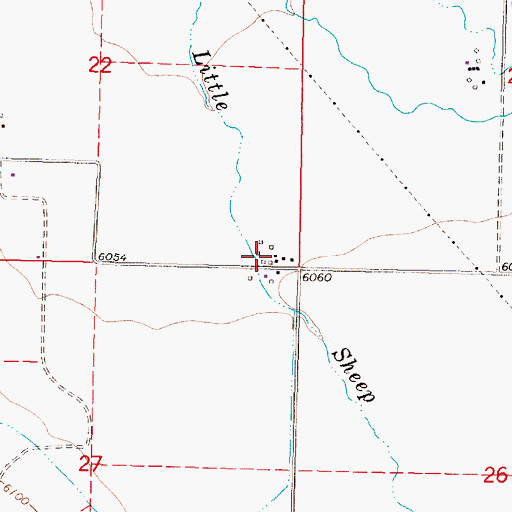Topographic Map of 13S09W22DDDC01 Well, MT