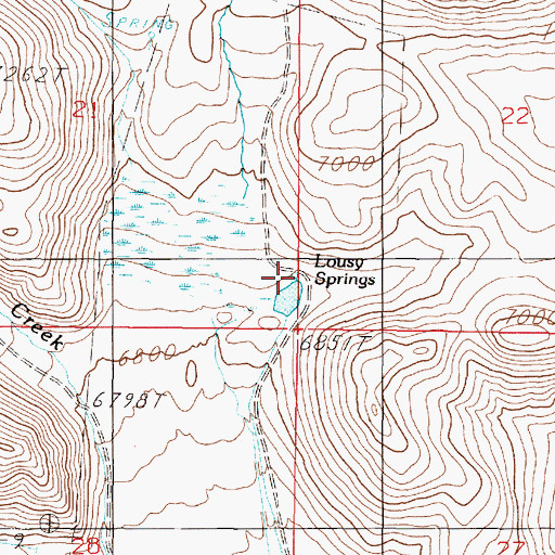 Topographic Map of 13S03W22CCBC01 Spring, MT
