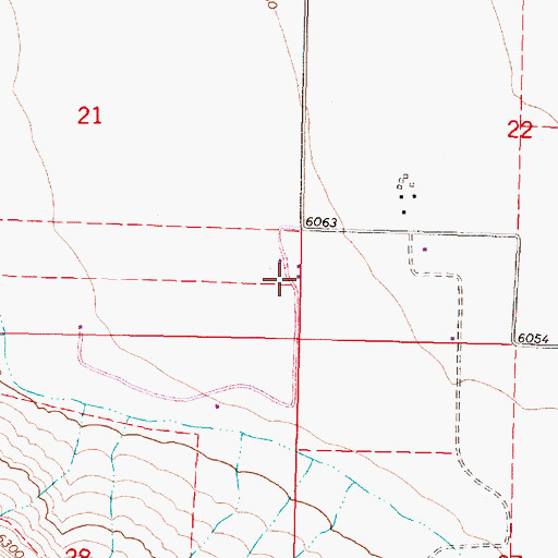 Topographic Map of 13S09W21DDAD01 Well, MT