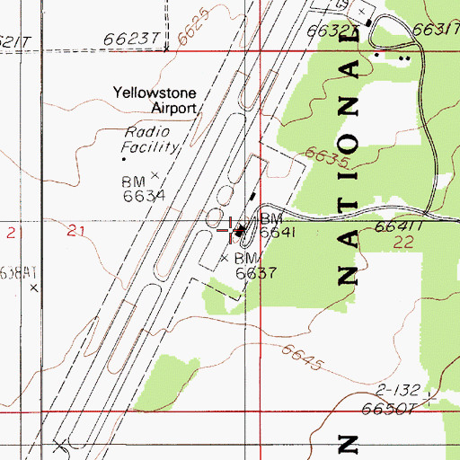 Topographic Map of 13S05E21DAAB01 Well, MT