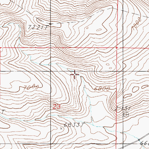 Topographic Map of 13S03W23ABD_01 Spring, MT