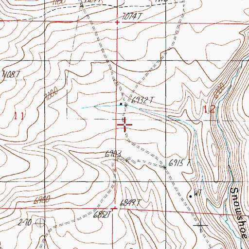 Topographic Map of 13S02W12CBBA01 Well, MT