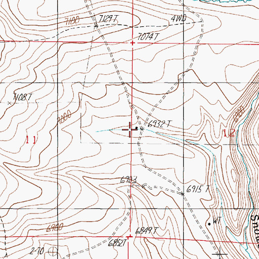 Topographic Map of 13S02W12BCCC01 Well, MT