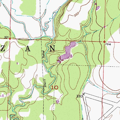 Topographic Map of Porter Lake Dam, AR