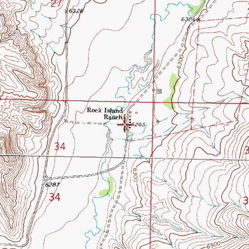 Topographic Map of 12S08W34AAAC01 Well, MT