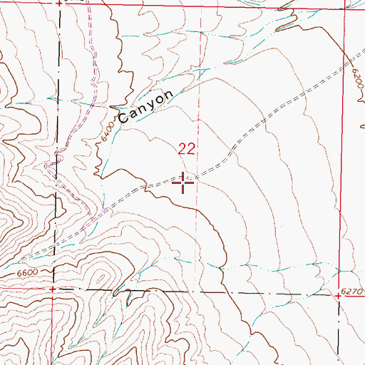 Topographic Map of 12S10W22CADA01 Well, MT
