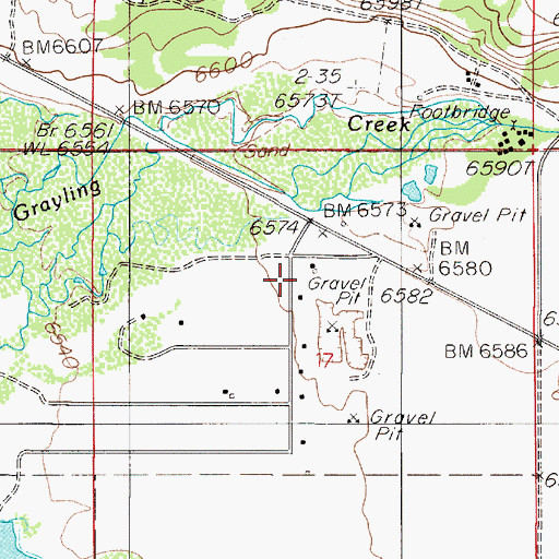 Topographic Map of 12S05E17BDAA01 Well, MT