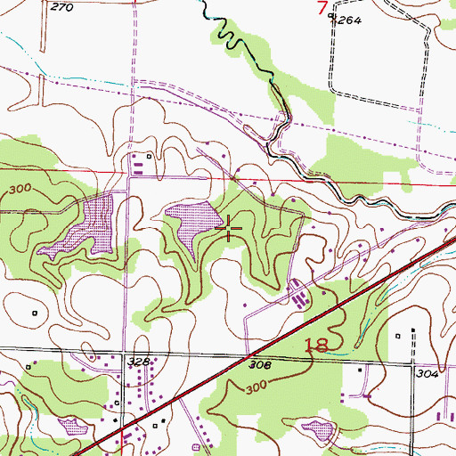 Topographic Map of Hawg Pond Dam, AR