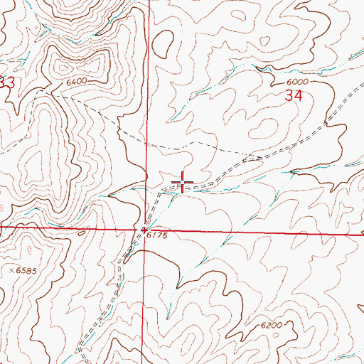 Topographic Map of 11S10W34CCAC01 Well, MT