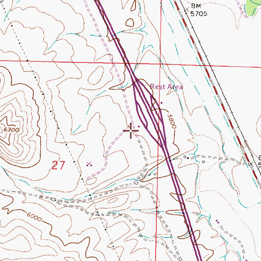Topographic Map of 11S10W27ADAC01 Well, MT