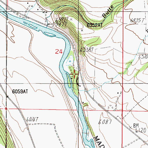 Topographic Map of 11S01E24DBD_01 Spring, MT