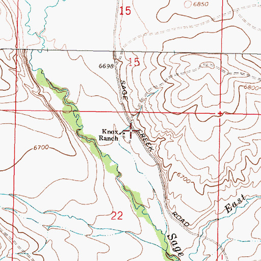 Topographic Map of 11S08W22ABBD01 Well, MT