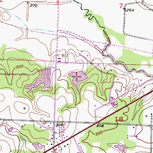 Topographic Map of Hawg Pond, AR