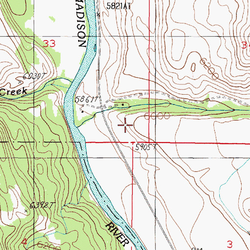 Topographic Map of 10S01E33DDB_01 Well, MT