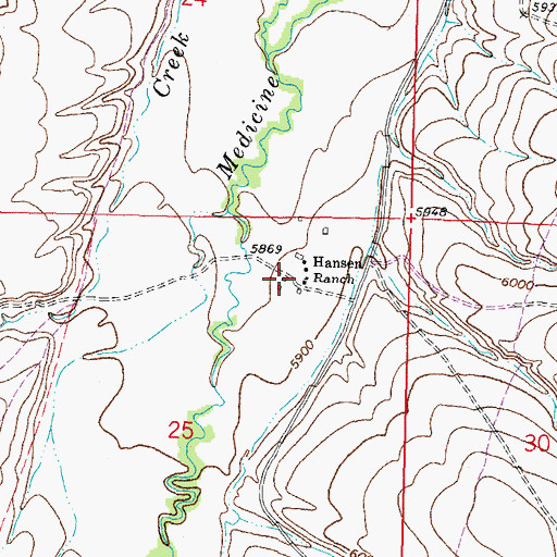 Topographic Map of 10S12W25AACB01 Well, MT