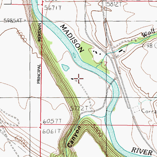 Topographic Map of 10S01E07CABD01 Spring, MT