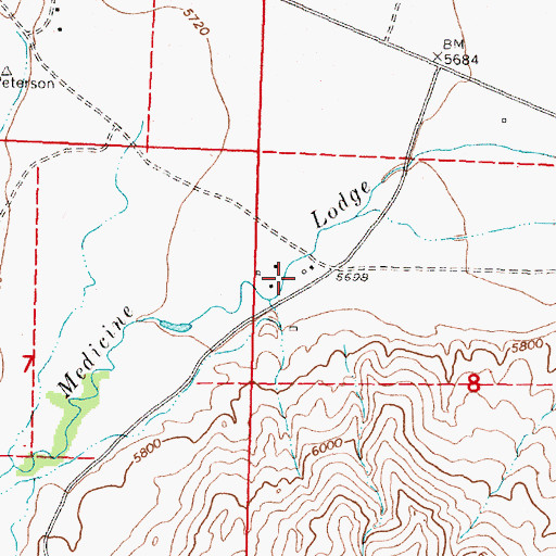 Topographic Map of 10S11W08BCBA01 Well, MT