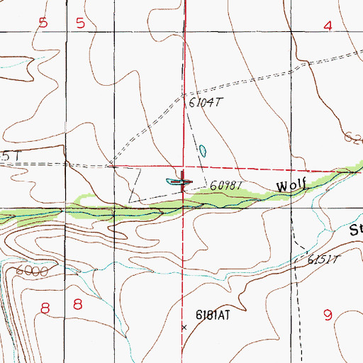 Topographic Map of 10S01E09BBBB01 Spring, MT