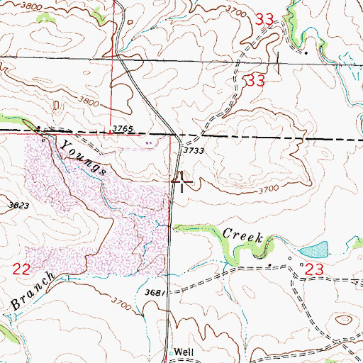 Topographic Map of 58N84W23BBCB02 Well, MT