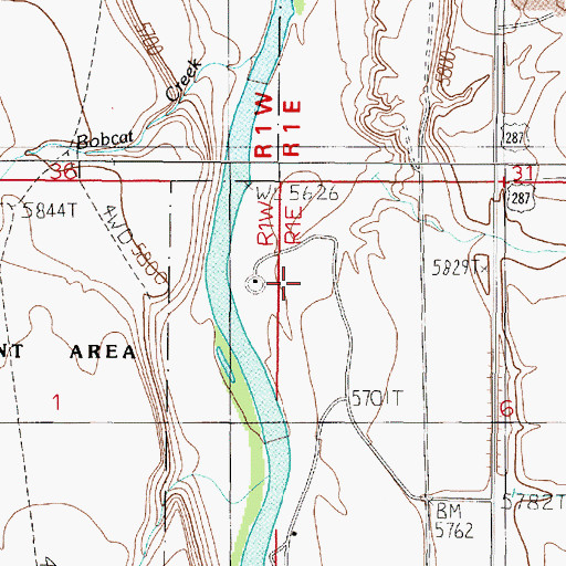 Topographic Map of 10S01E06BBCC01 Well, MT