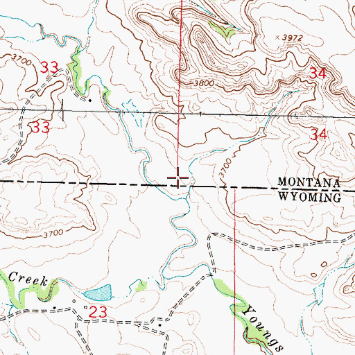 Topographic Map of 09S39E34CCCC01 Well, MT