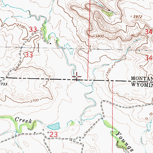 Topographic Map of 09S39E33DDCC01 Well, MT