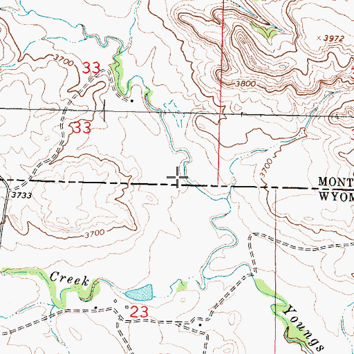 Topographic Map of 09S39E33DDCD01 Well, MT