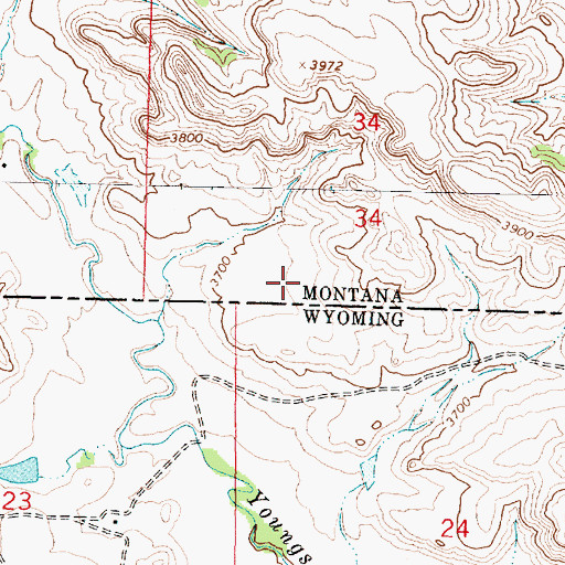 Topographic Map of 09S39E34CDCD01 Well, MT