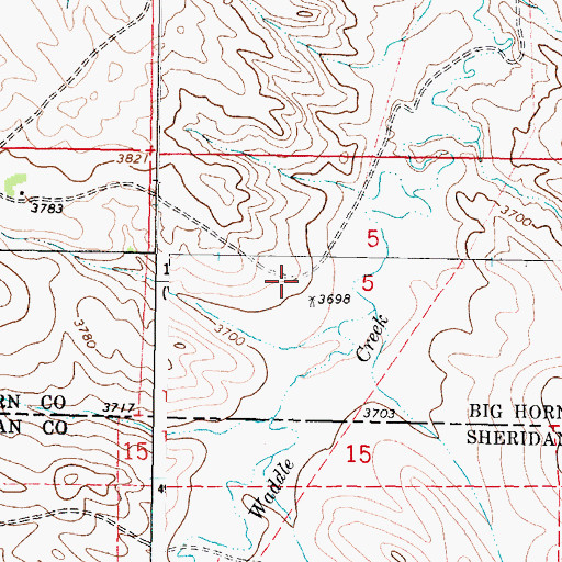 Topographic Map of 10S43E05BDBD01 Well, MT