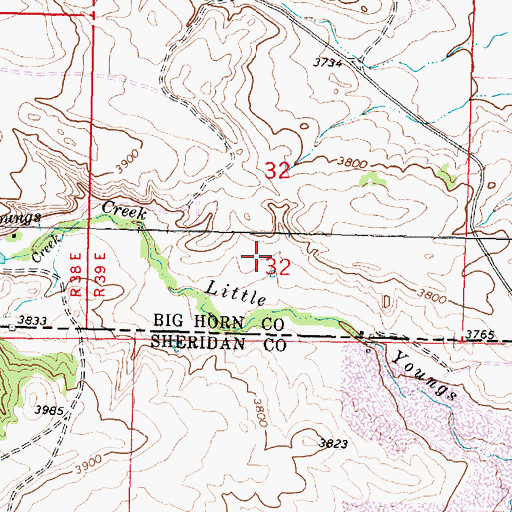 Topographic Map of 09S39E32CDAD01 Well, MT