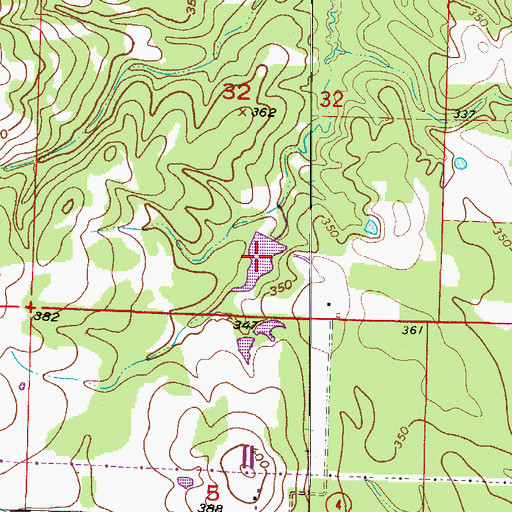Topographic Map of Wino Lake, AR