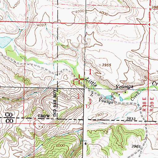 Topographic Map of 10S38E01CADD01 Well, MT