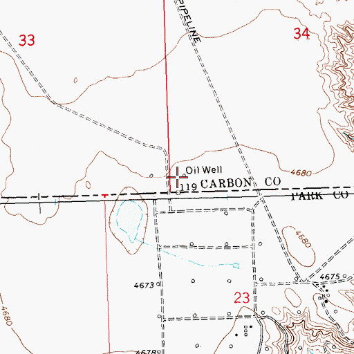Topographic Map of 09S25E33DDDD01 Well, MT