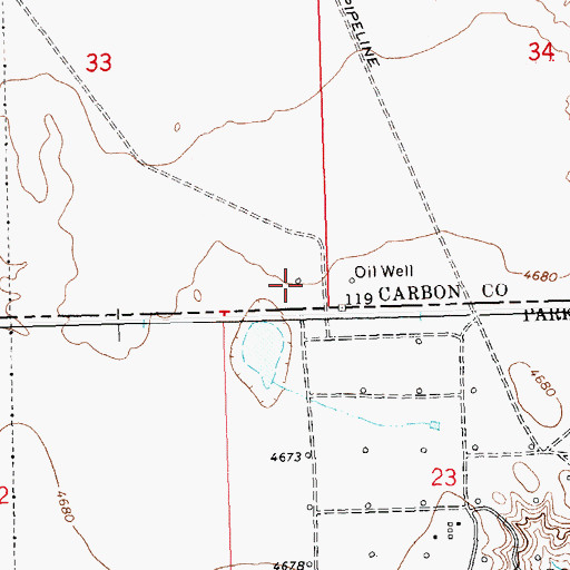Topographic Map of 09S25E34CCCC01 Well, MT