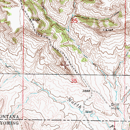 Topographic Map of 09S46E35BCCC01 Well, MT