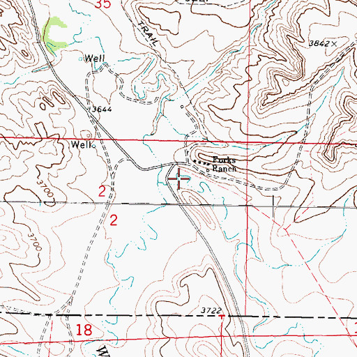 Topographic Map of 10S43E02AACB01 Well, MT