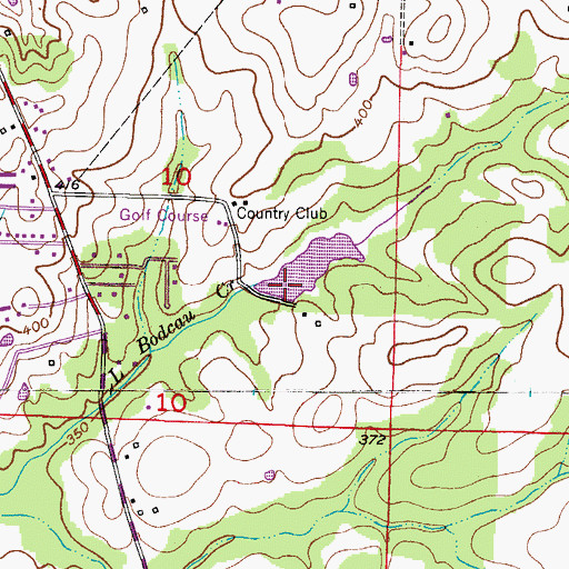Topographic Map of Bridewells Lake Dam, AR
