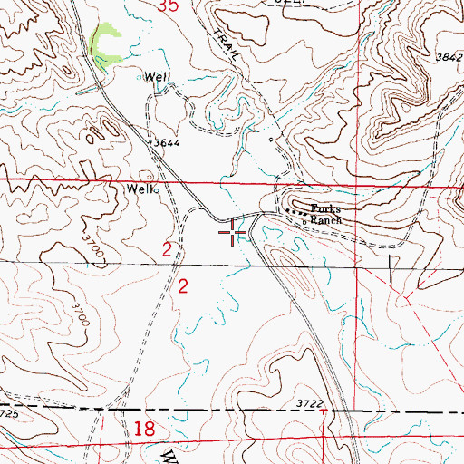 Topographic Map of 10S43E02ABDA01 Well, MT