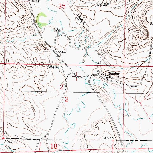 Topographic Map of 10S43E02ACDC01 Well, MT